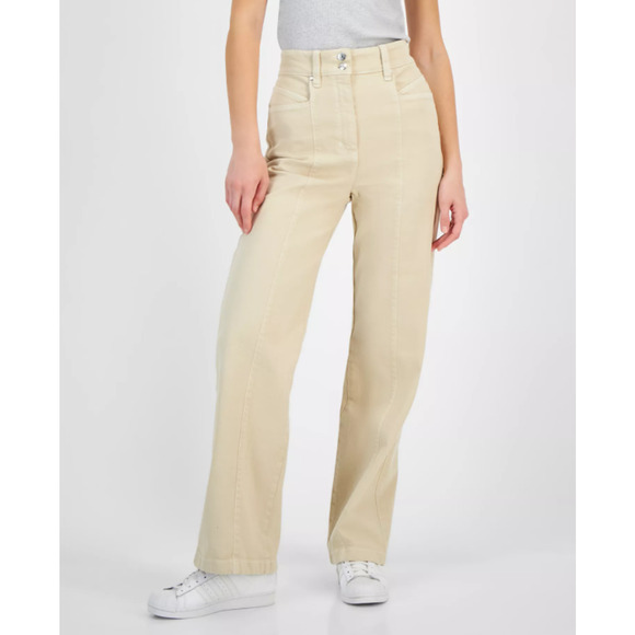 BOSS Orange Women's Wide-Leg Denim Jeans Beige Size 8 17025